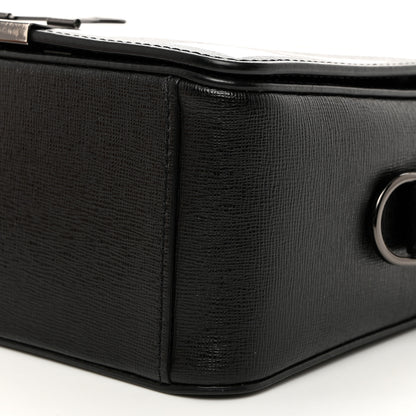 Off-White Saffiano Striped Diag Binder Clip Bag Black White 11 of 11