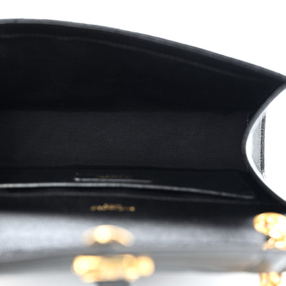 Saint Laurent Grain De Poudre Textured Mixed Matelasse Triquilt Medium Monogram Satchel Black 4 of 9