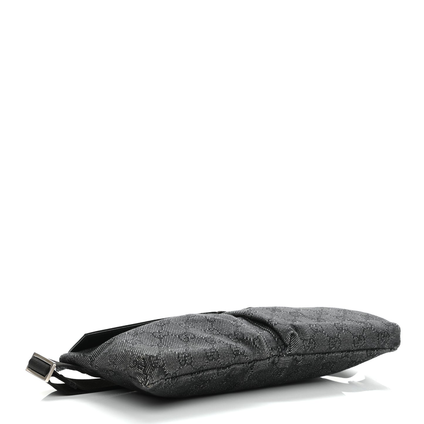 Denim Monogram Double Pocket Belt Bag Black