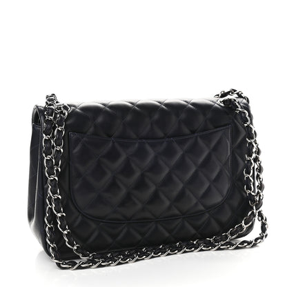 Chanel Lambskin Quilted Jumbo Double Flap Dark Blue 2 of 11