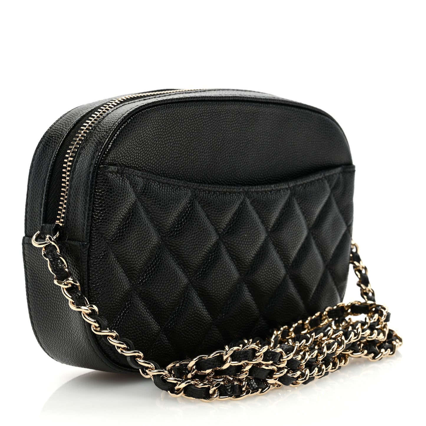 Caviar Quilted Vanity With Chain Black