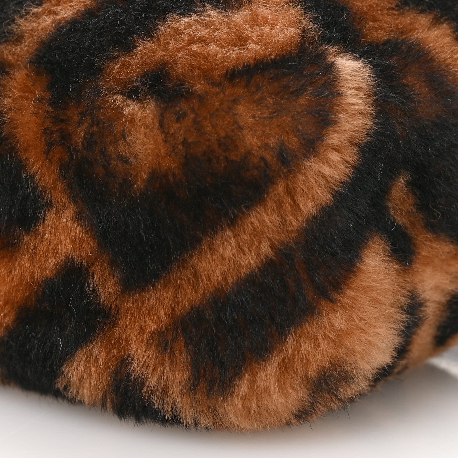 Fendi Shearling Vitello Dolce Macro FF 1974 Mini Tobacco Black 10 of 11