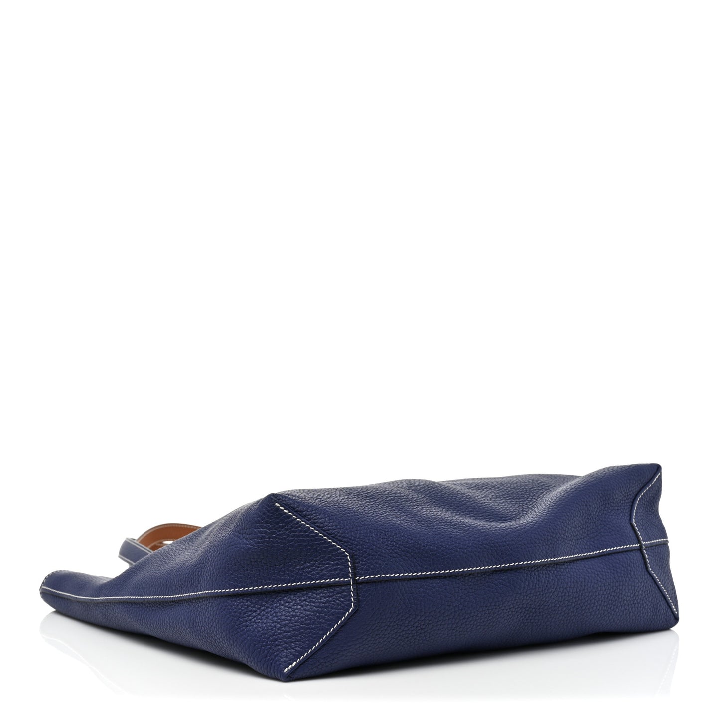 Taurillon Clemence Double Sens 45 Reversible Tote Gold Bleu Encre