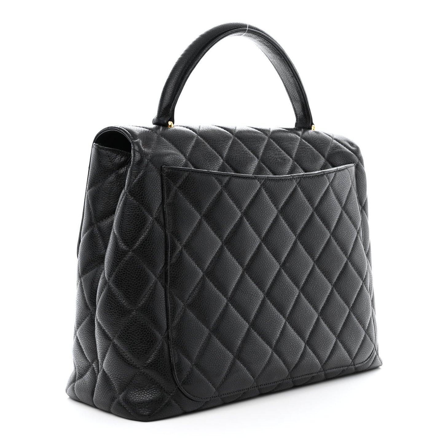 Caviar Quilted Jumbo Kelly Flap Black