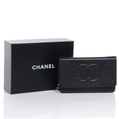 Chanel Caviar Wallet on Chain WOC Black 5 of 9