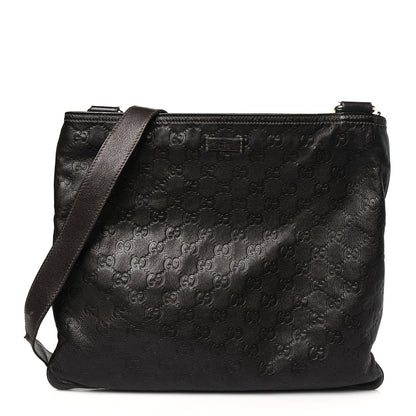 Gucci Guccissima Medium Flat Messenger Bag Dark Brown Dark Brown 1 of 13