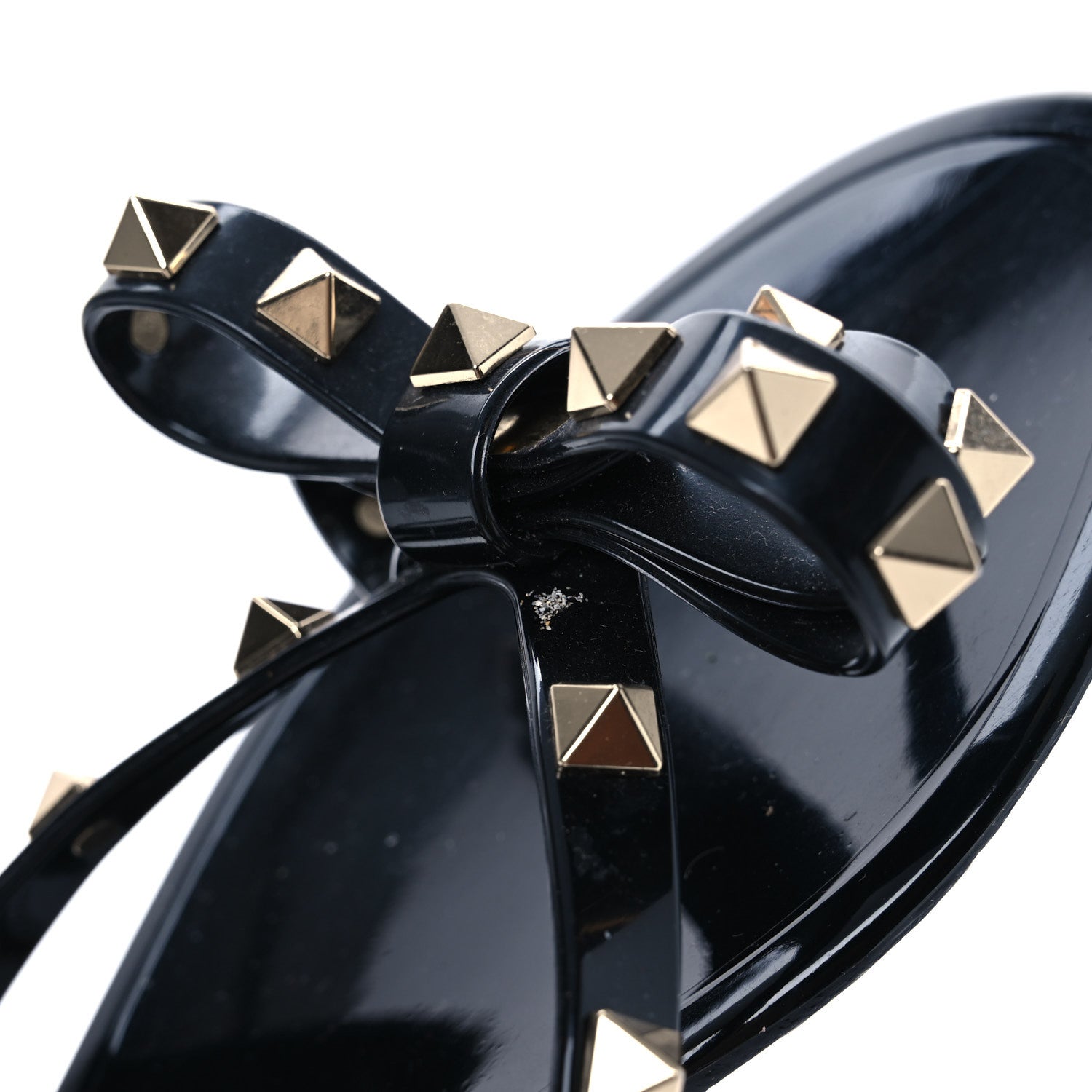 Valentino Garavani PVC Jelly Rockstud Bow Thong Sandals 38 Black 22 of 24