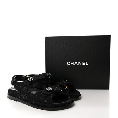 Chanel Denim Printed Dad Sandals 38.5 Black 15 of 15