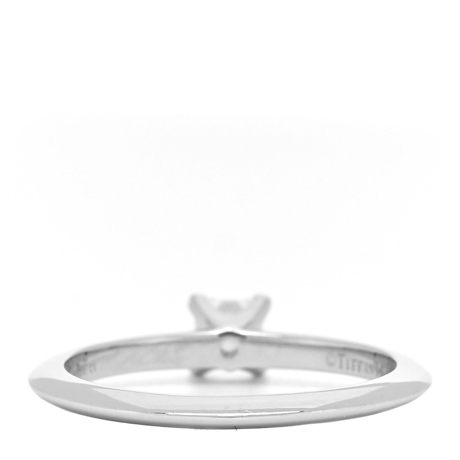 Tiffany Platinum Diamond .26ct Princess Cut Engagement Ring 51 5.75 3 of 5