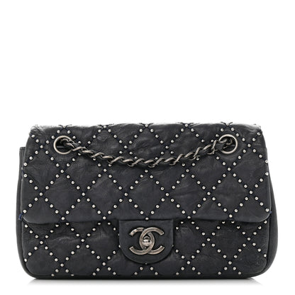 Chanel Washed Lambskin Studded Metal Beauty Flap Navy 1 of 11