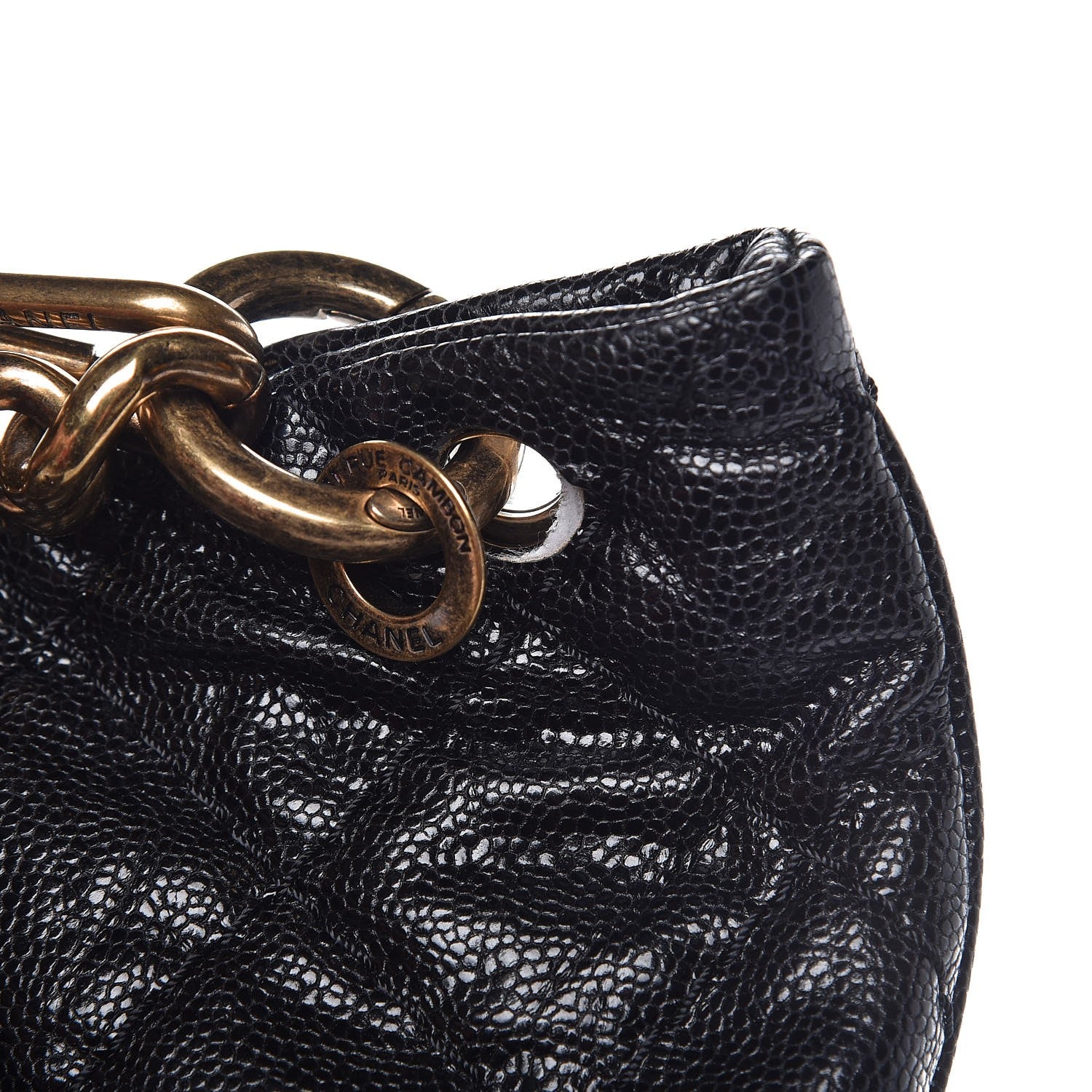 Chanel Crumpled Grained Calfskin Coco Pleats Hobo Black 8 of 8