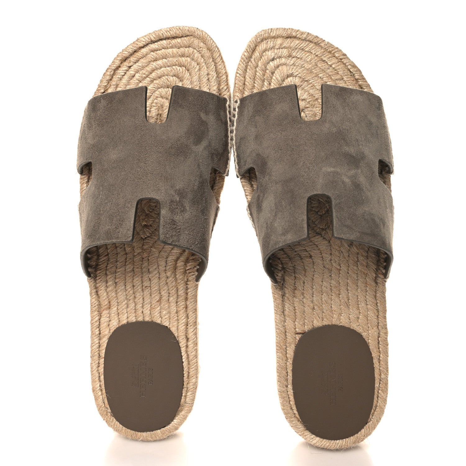 Hermes Suede Goatskin Mens Antigua Espadrille Sandals 44 Beige Sable 2 of 10