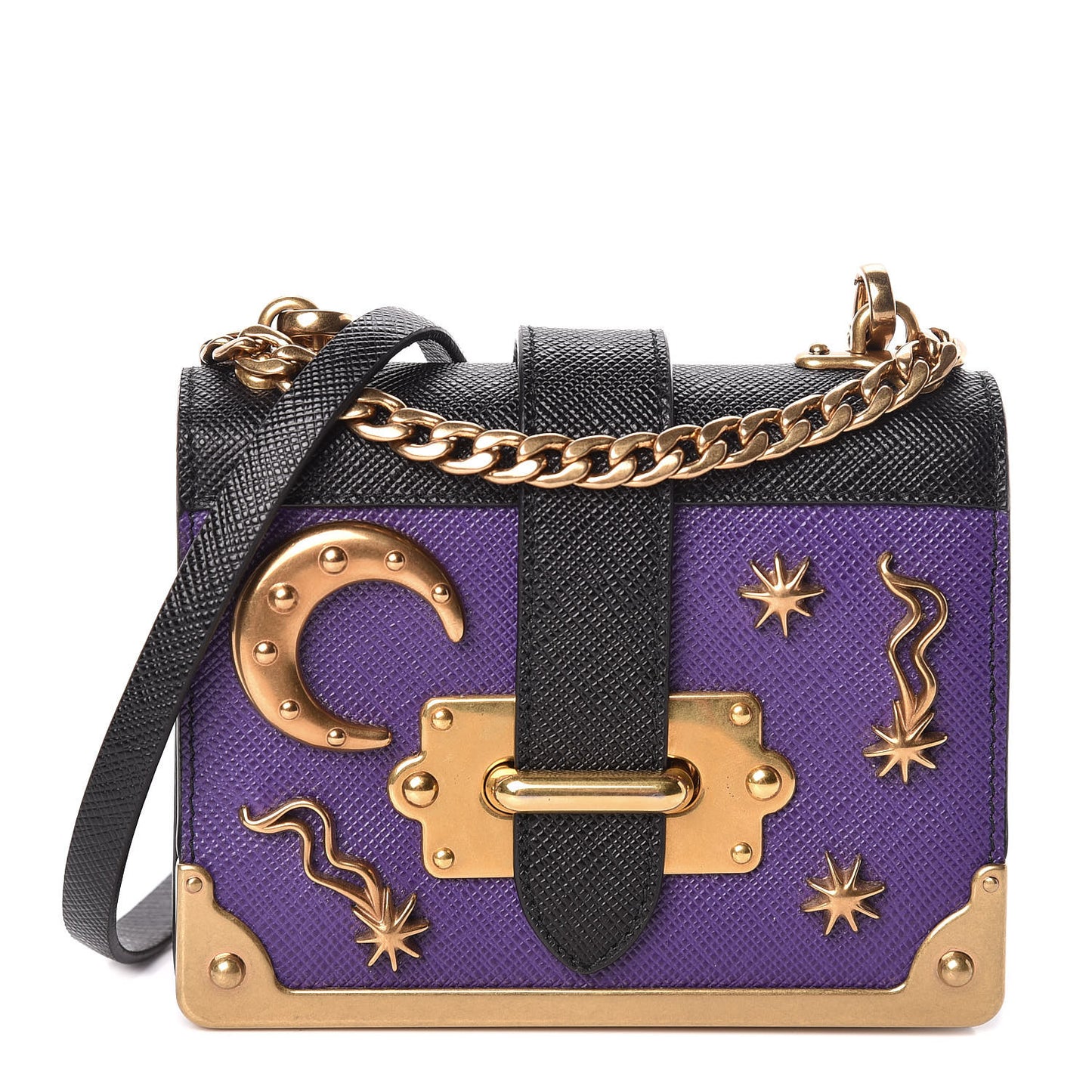 Saffiano Astrology Mini Cahier Bag Viola Black