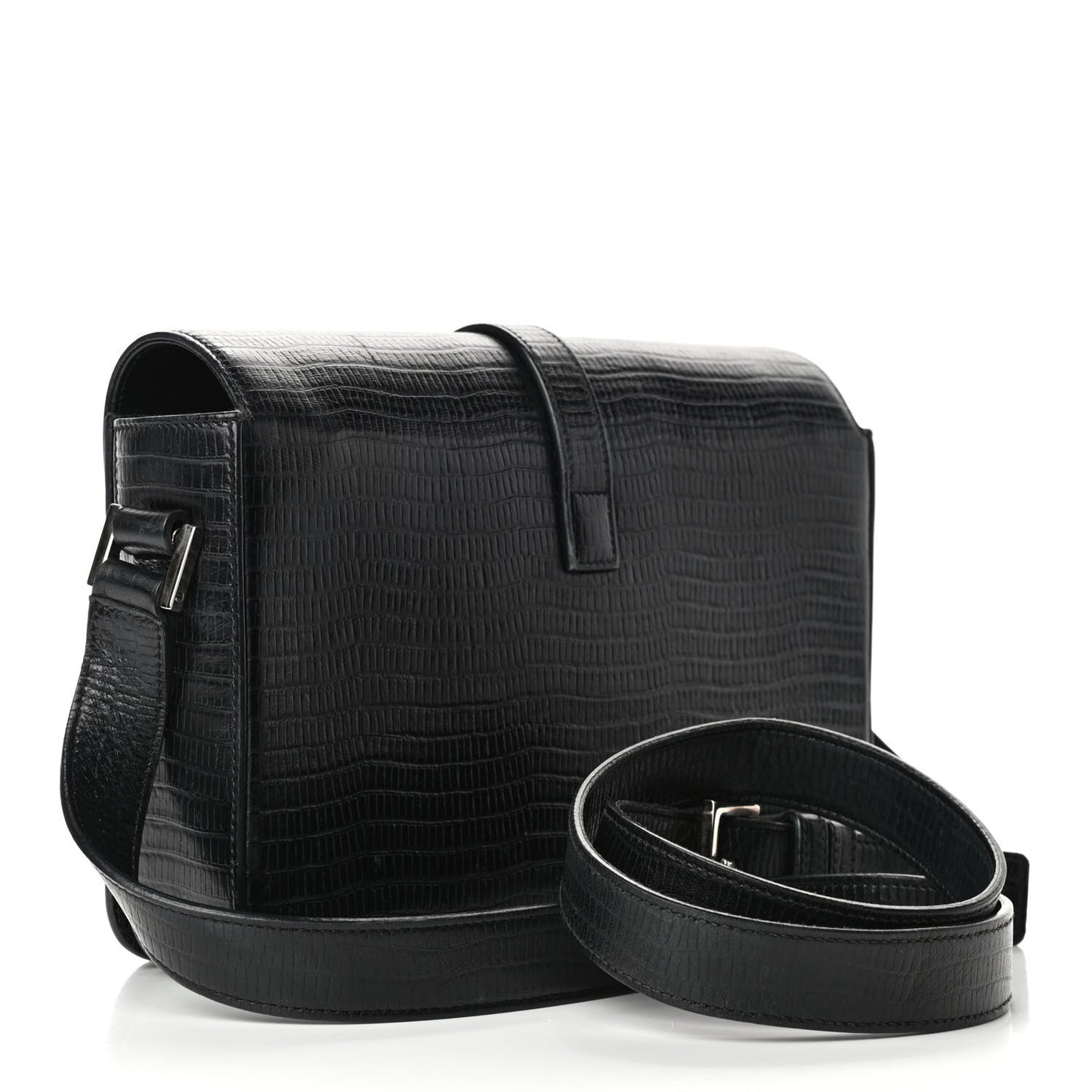 Lizard Calfskin Embossed Classic Medium Monogram Universite Bag Black
