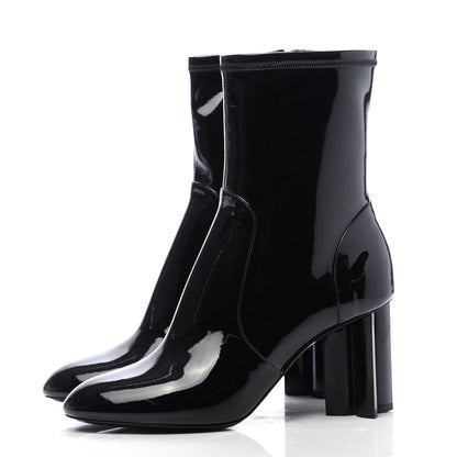Louis Vuitton Patent Silhouette Ankle Boots 38 Black 3 of 9