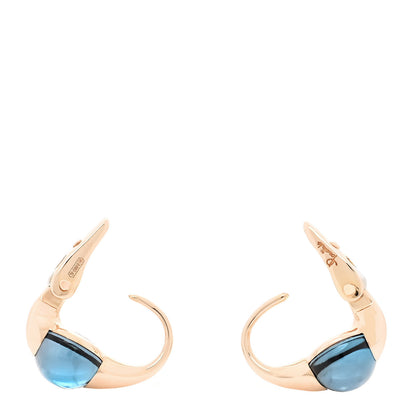 Pomellato 18K Rose Gold Blue Topaz M'ama no M'ama Earrings 3 of 4