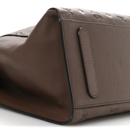 MCM Calfskin Ottomar Monogram Medium Essential Tote Chestnut 9 of 11