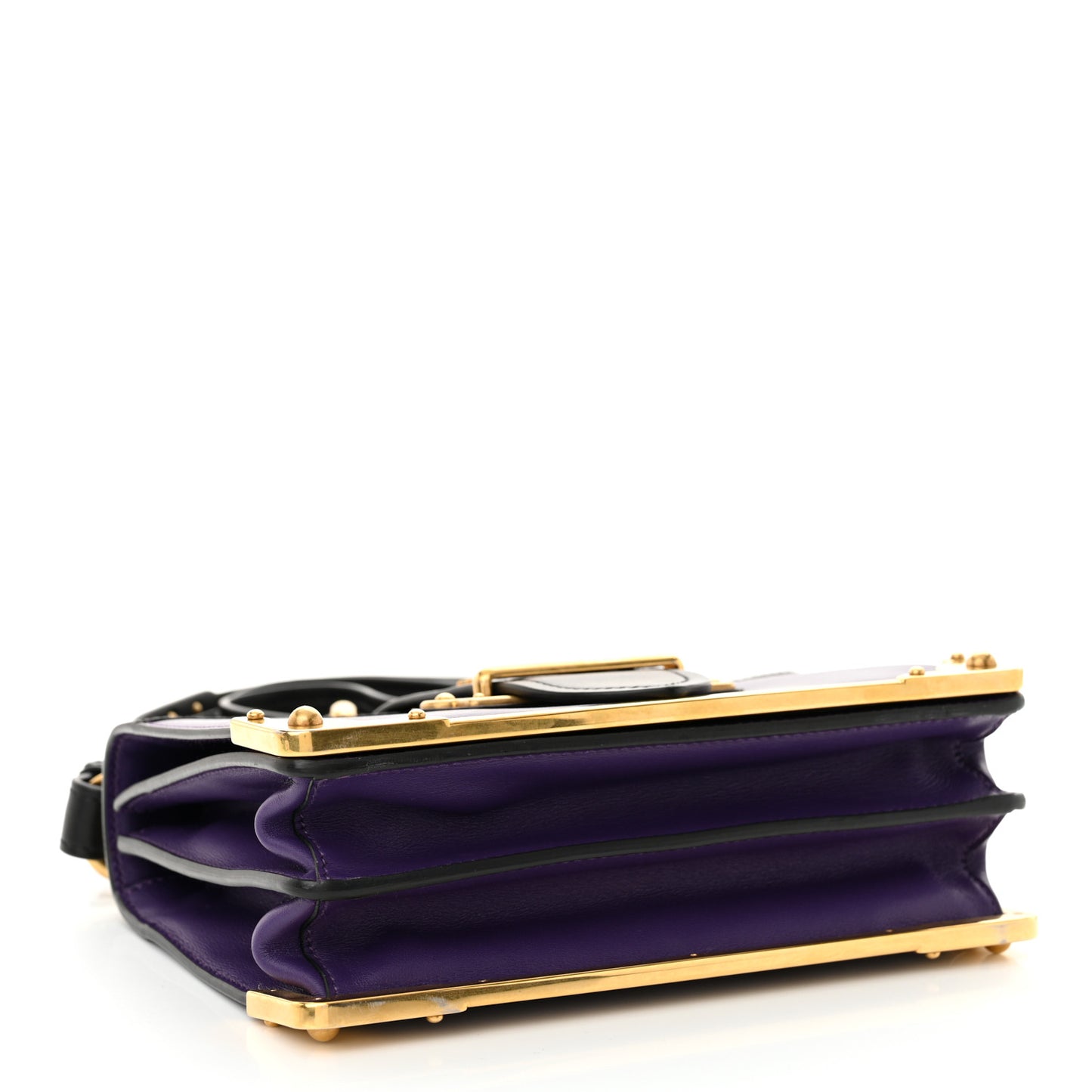 City Calfskin Saffiano Cahier Bag Purple Black
