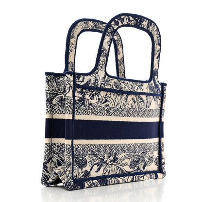 Christian Dior Canvas Embroidered Mini Toile De Jouy Book Tote Blue 2 of 10