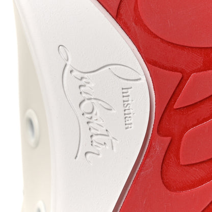 Christian Louboutin Calfskin Laminated Nappa Womens Fun Vieira Flat Sneakers 36.5 White Vertlaine 7 of 9