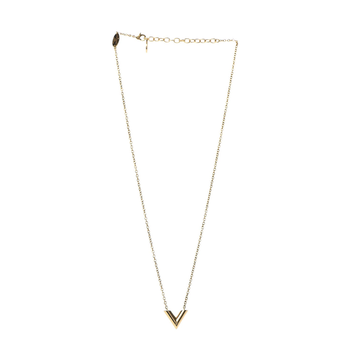 Louis Vuitton Essential V Necklace Gold 3 of 7