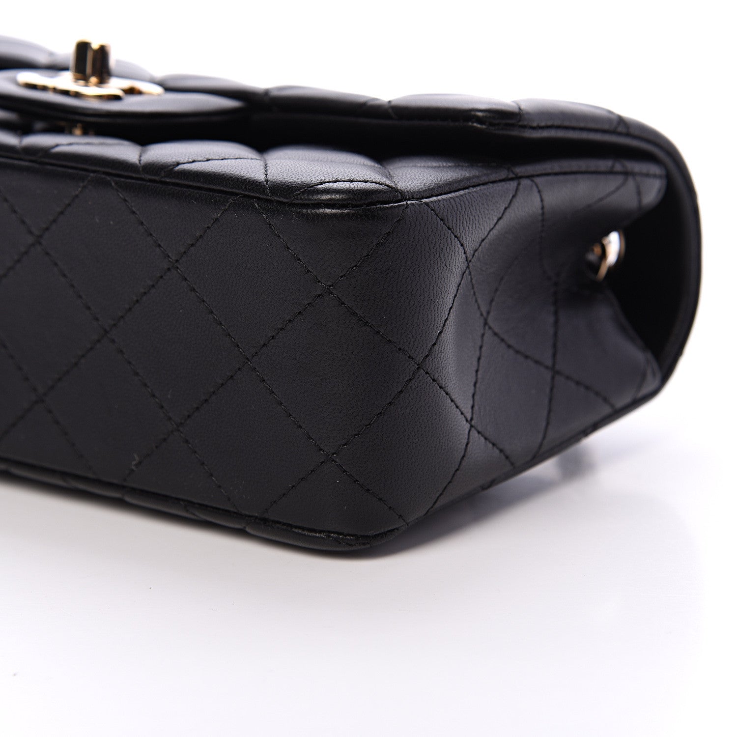 Chanel Lambskin Quilted Mini Rectangular Flap Black 9 of 10