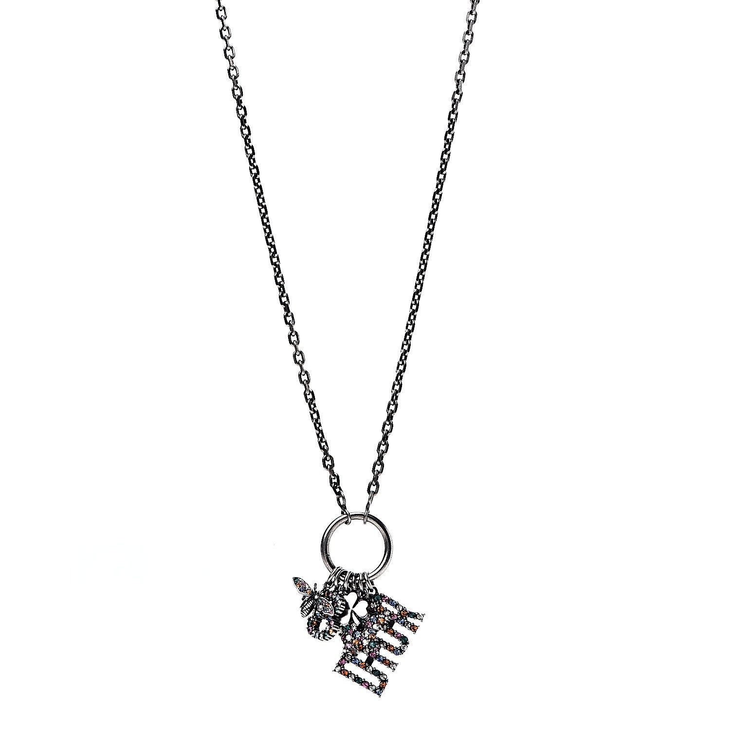 Christian Dior Metal Crystal Charms Necklace Multicolor 1 of 3