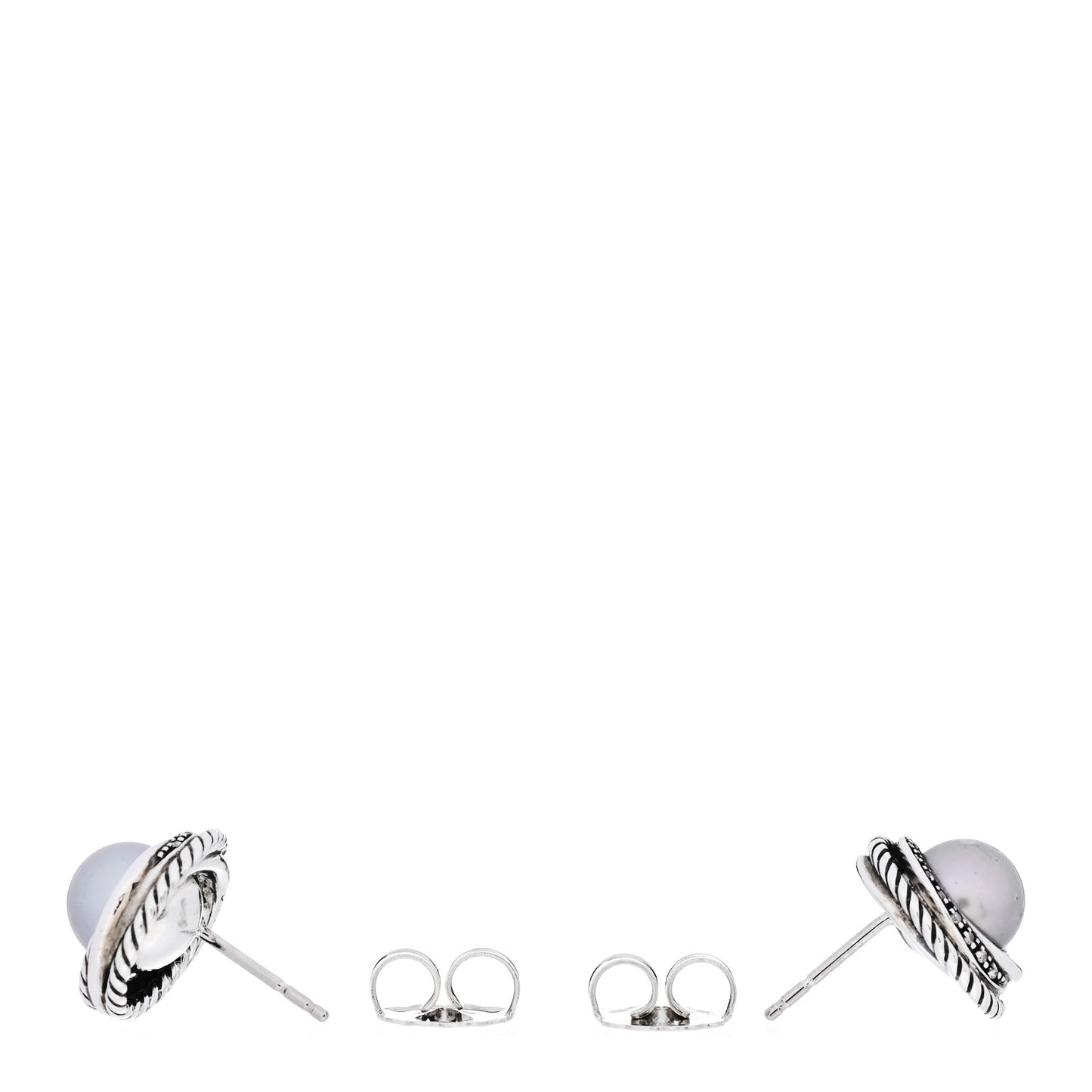 Sterling Silver Diamond Freshwater Pearl Crossover Earrings