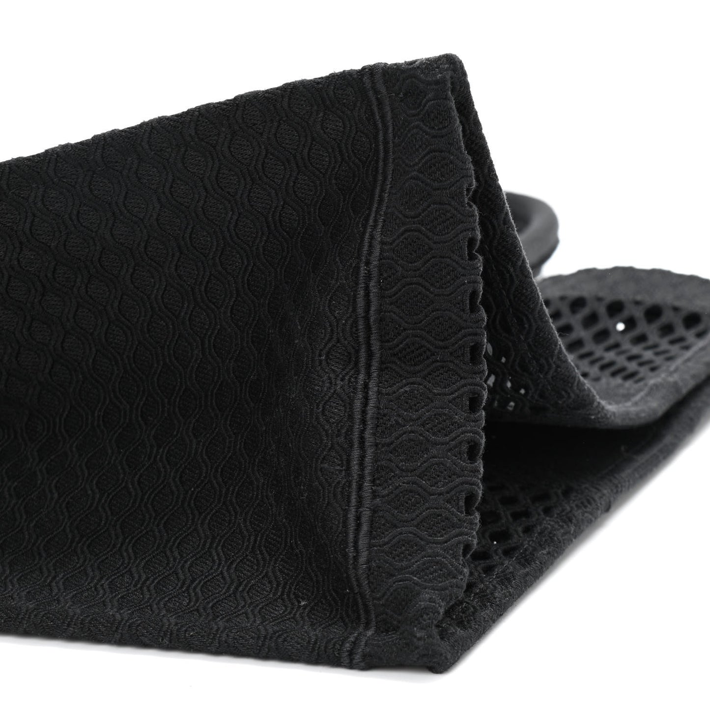 Mesh Embroidered Book Tote Black