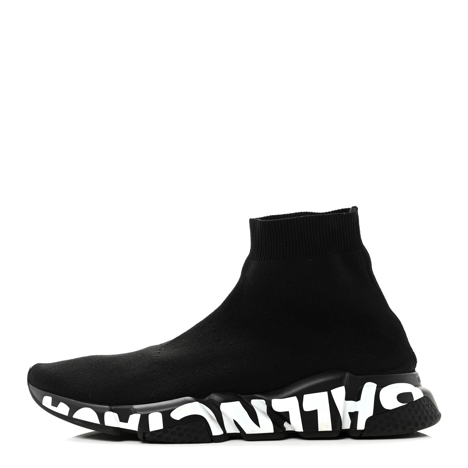 Balenciaga Neoprene Knit Mens Speed Graffiti Sneakers 43 Black White 1 of 10