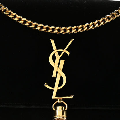 Saint Laurent Velvet Medium Monogram Kate Tassel Shoulder Bag Black 9 of 15