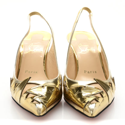 Christian Louboutin Rete Specchio Frescobella 70 Pumps 36 Gold 3 of 9