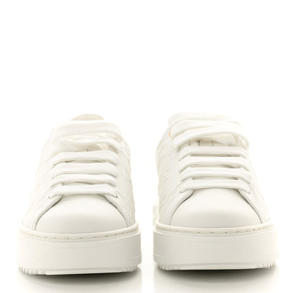 Louis Vuitton Lambskin Embossed Monogram Time Out Sneakers 36 White 2 of 8