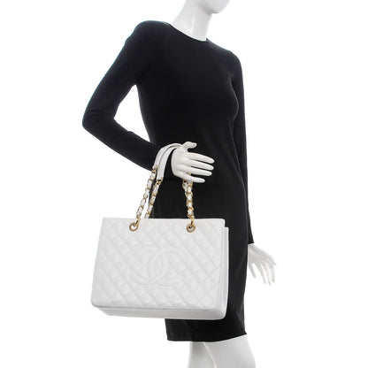 Chanel Caviar Quilted Grand Shopping Tote GST White 2 of 11