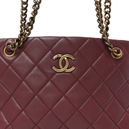 Chanel Calfskin Quilted Small CC Crown Tote Burgundy 8 of 10
