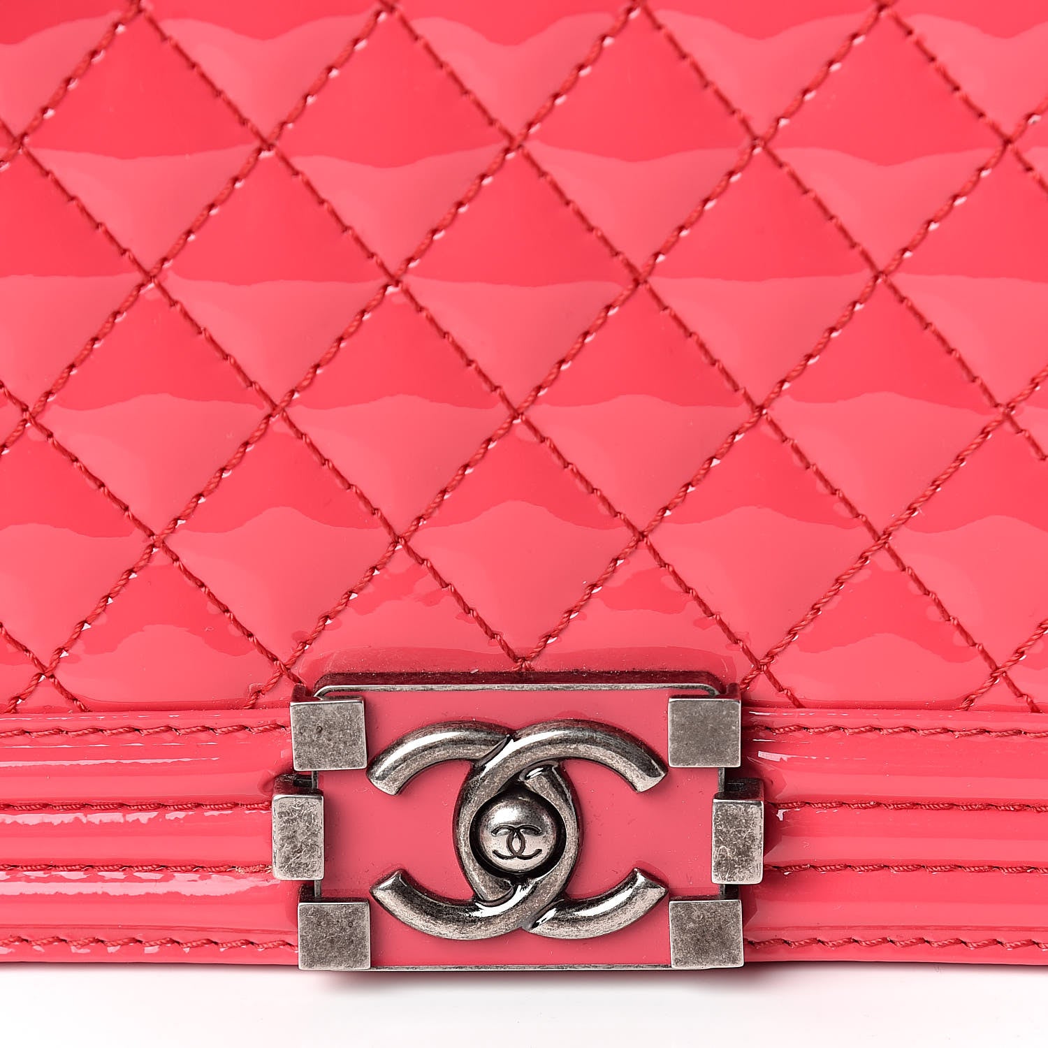 Chanel Patent Quilted Large Boy Flap Pink 10 of 10