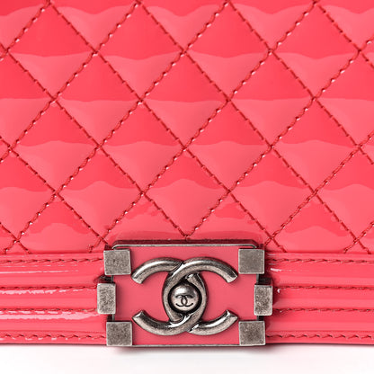 Chanel Patent Quilted Large Boy Flap Pink 10 of 10