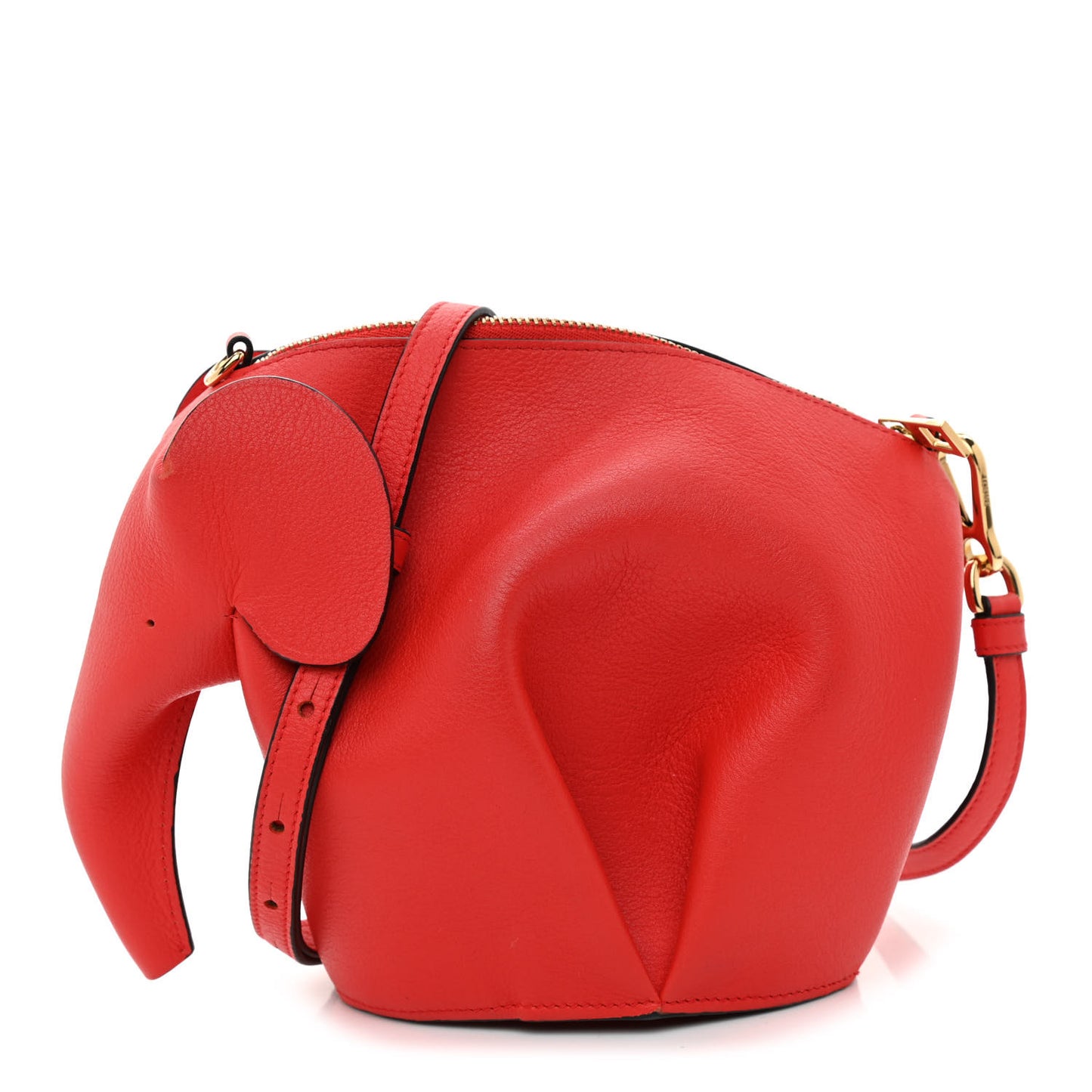 Calfskin Mini Elephant Crossbody Bag Scarlet Red