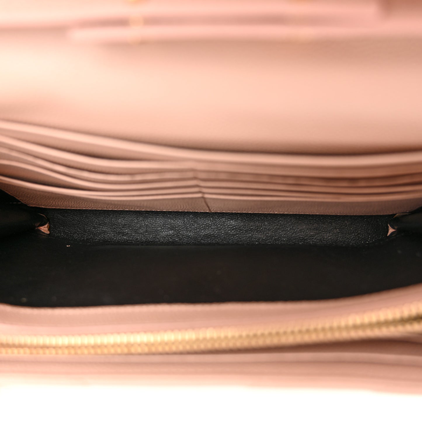 Grain De Poudre Matelasse Chevron Monogram Chain Wallet Pale Pink