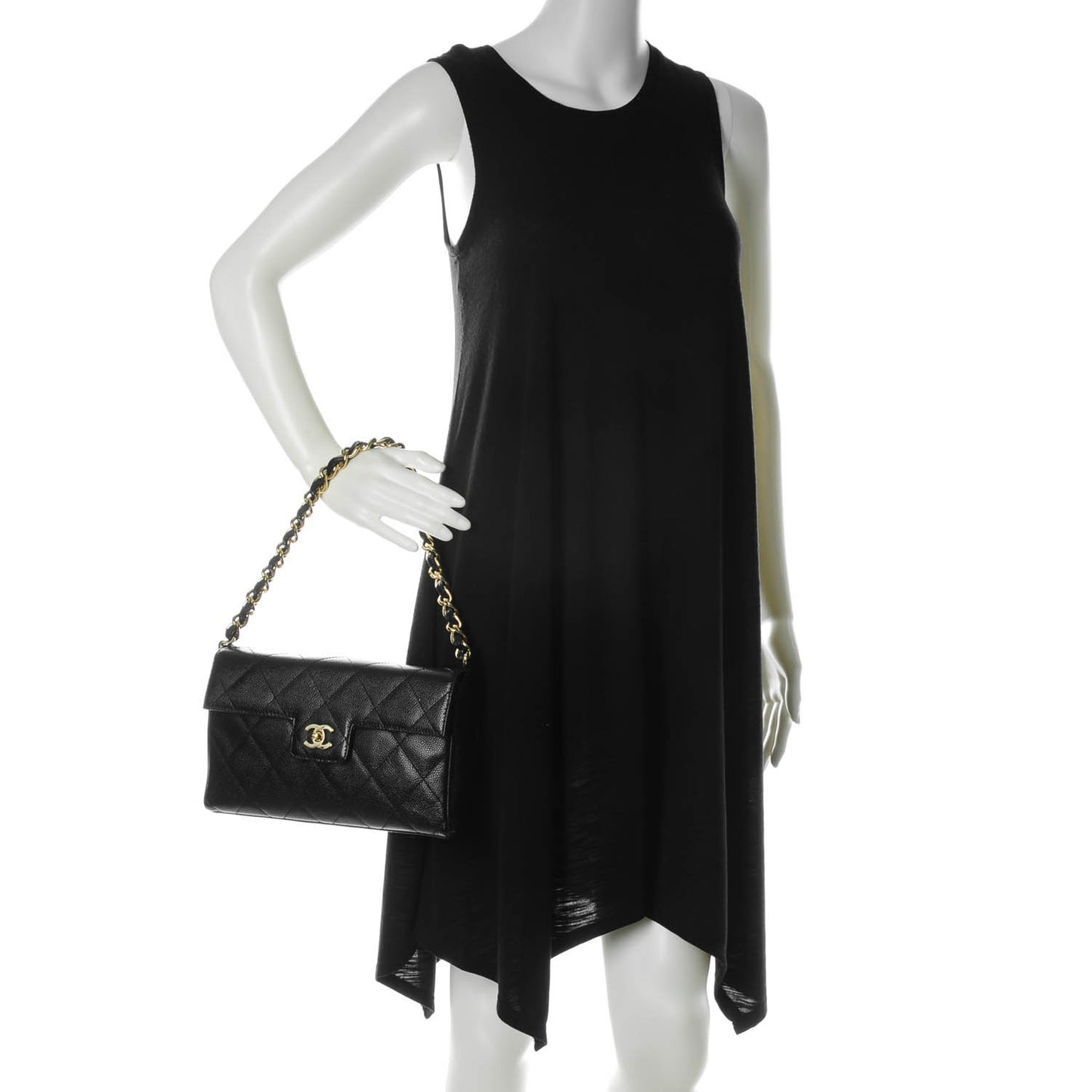 Caviar Quilted Medium Single Flap Black