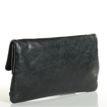 Balenciaga Agneau Giant Brogues Hardware Envelope Clutch Anthracite 13 of 20