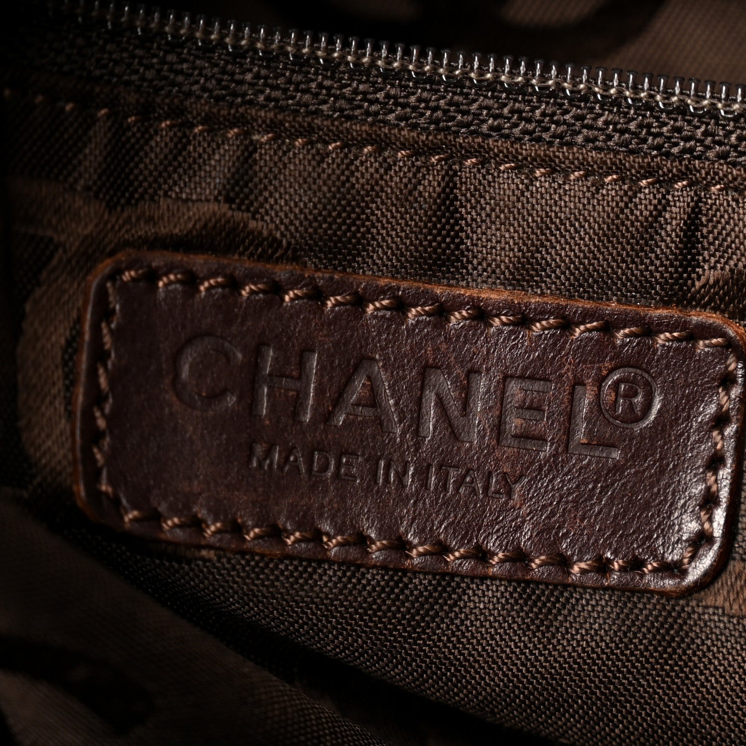 Chanel Suede Quilted Shopping Tote Brown 6 of 14