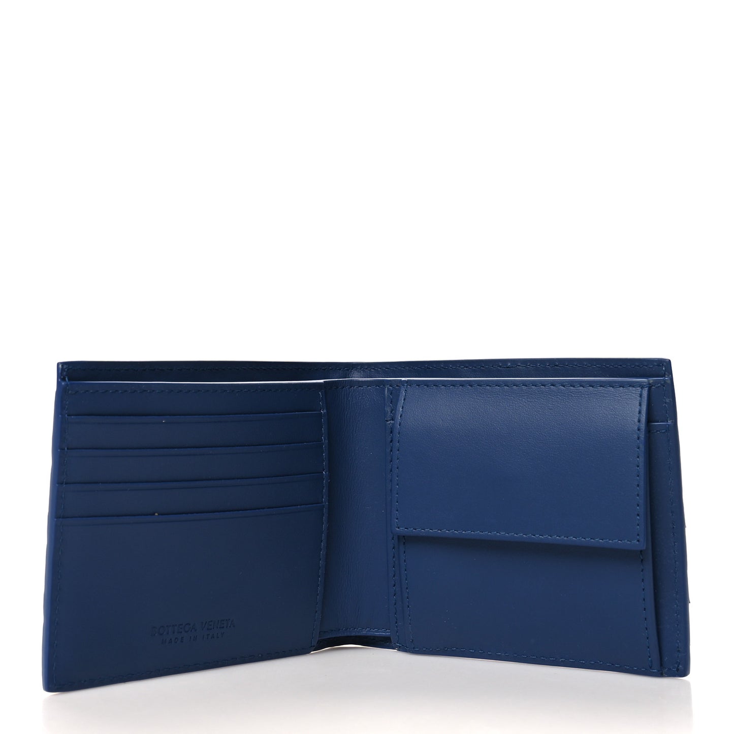 Nappa Intrecciato Bi-Fold Wallet Blue