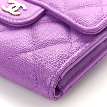 Chanel Caviar Quilted Compact Flap Wallet Purple 10 of 11