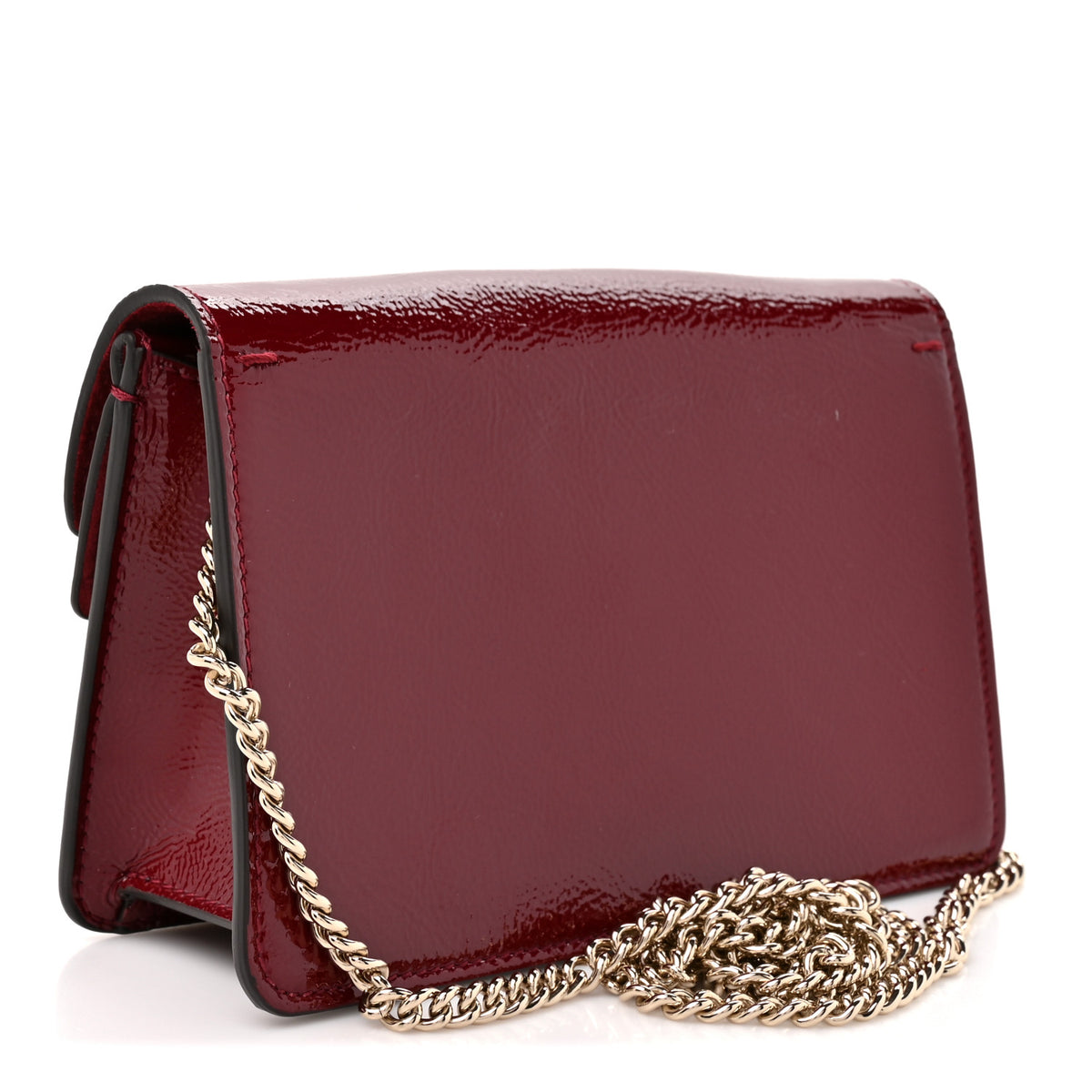 Crinkled Patent Mini Dionysus Shoulder Bag Rosso Ancora Red