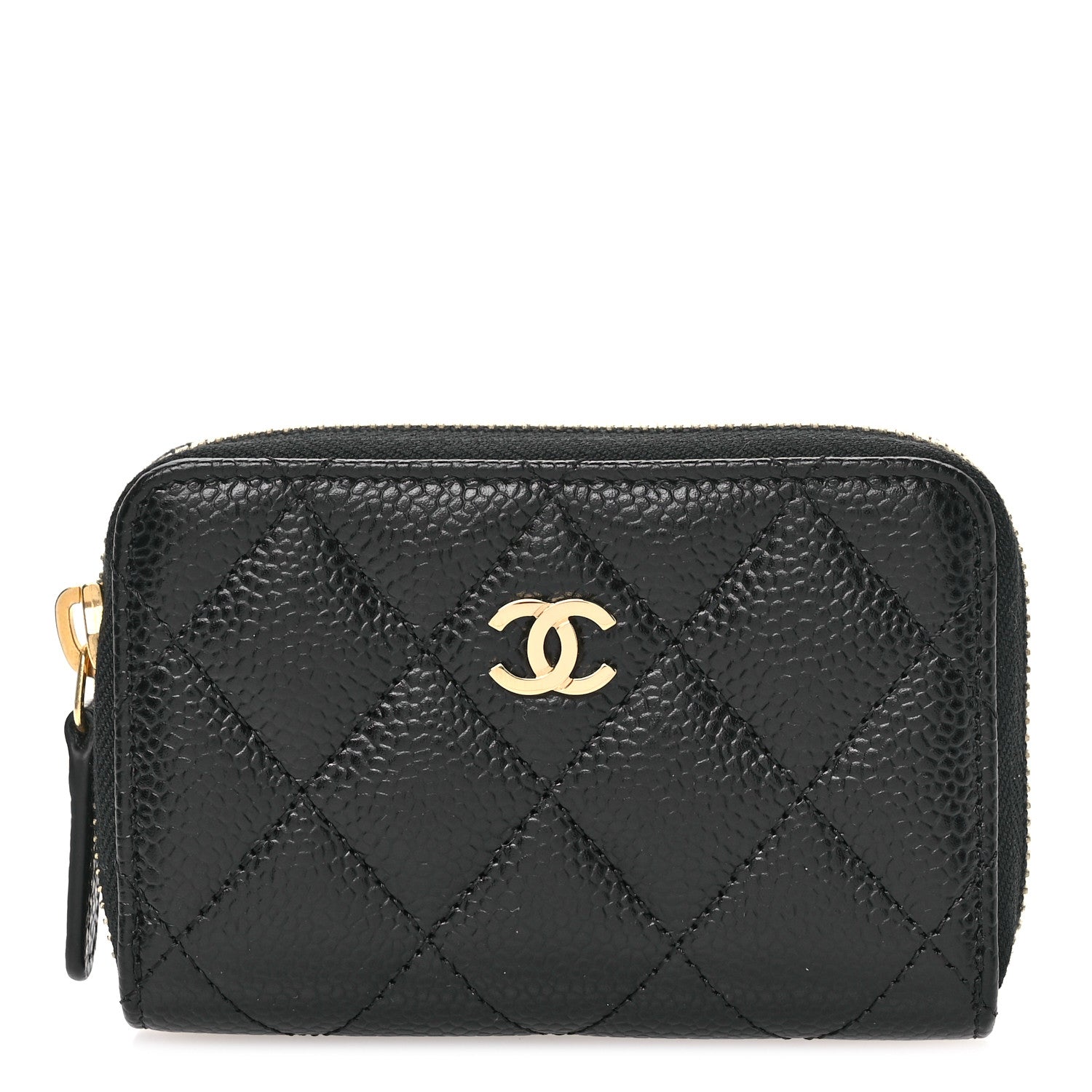 Chanel Caviar Quilted Zip Coin Purse Black 1 of 8