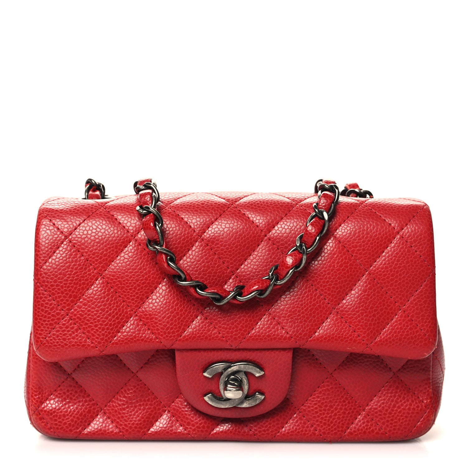 Chanel Caviar Quilted Mini Rectangular Flap Red 1 of 16