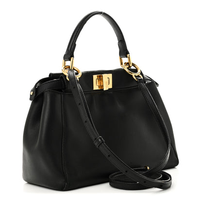 Fendi Nappa Mini Peekaboo Iconic Satchel Black 3 of 11