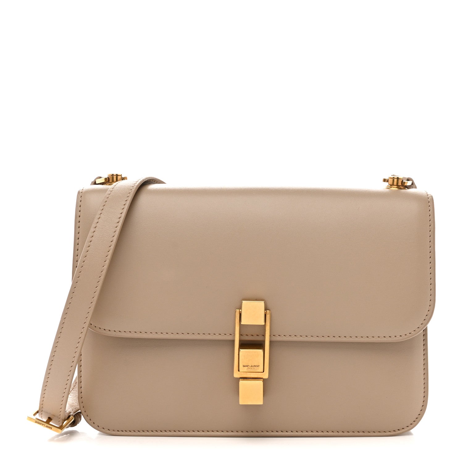 Saint Laurent Smooth Calfskin Le Carre Satchel Dark Beige 1 of 17
