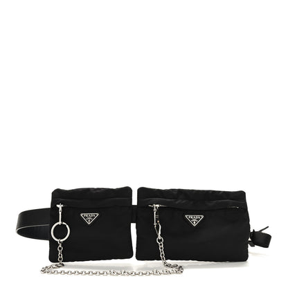 Prada Tessuto Nylon Saffiano Belt Bag 36 90 Black 1 of 10